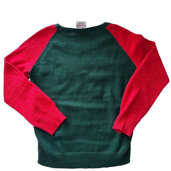 Childrens Holiday Sweater With Sequin Flip Naughty/Nice Design Green & Red Size - Picture 6 of 6